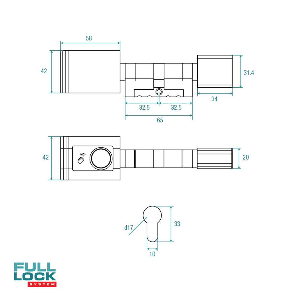 Cerradura Electrónica Inteligente Cylinder Square FULL LOCK - Imagen 2