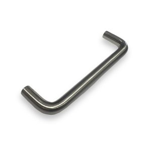 Tirador Macizo Hueco Tipo C Curvo Plateado Brillante Acero Inoxidable