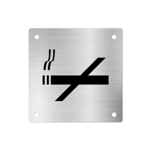 Cartel Señalización No Fumar 100×100mm Acero Inoxidable MEATON