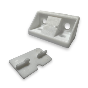 Escuadra Ángulo Doble De Plástico Blanca Para Muebles